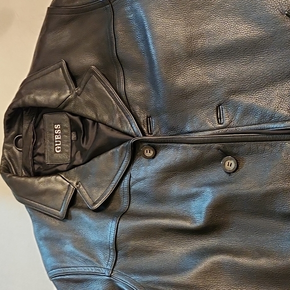 Guess Leather Coat L - Picture 3 of 5